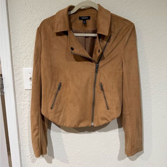 Torrid Brown Faux Suede Jacket - Picture 1 of 5